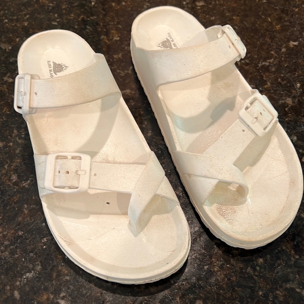 White sandals